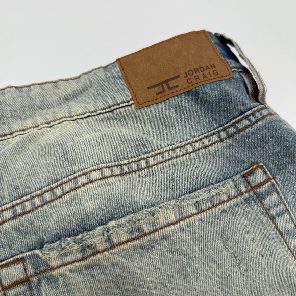 NWT Jordan Craig Men’s Ironbound Lager Blue Distressed Jean Shorts 40 #J3186S - Picture 8 of 13